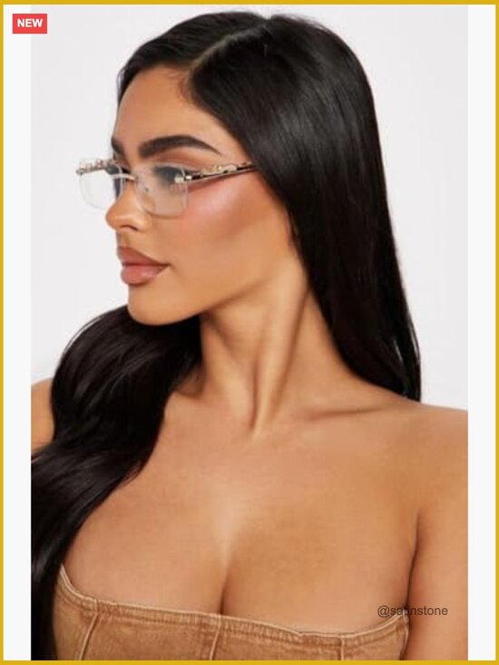 Retro Rimless Rectangle Sunglasses Frameless Tinted Lens Eyewear main image 4